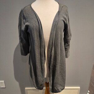 Reitmans Women’s Textured Open-Front Cardigan | Size Medium | Gray